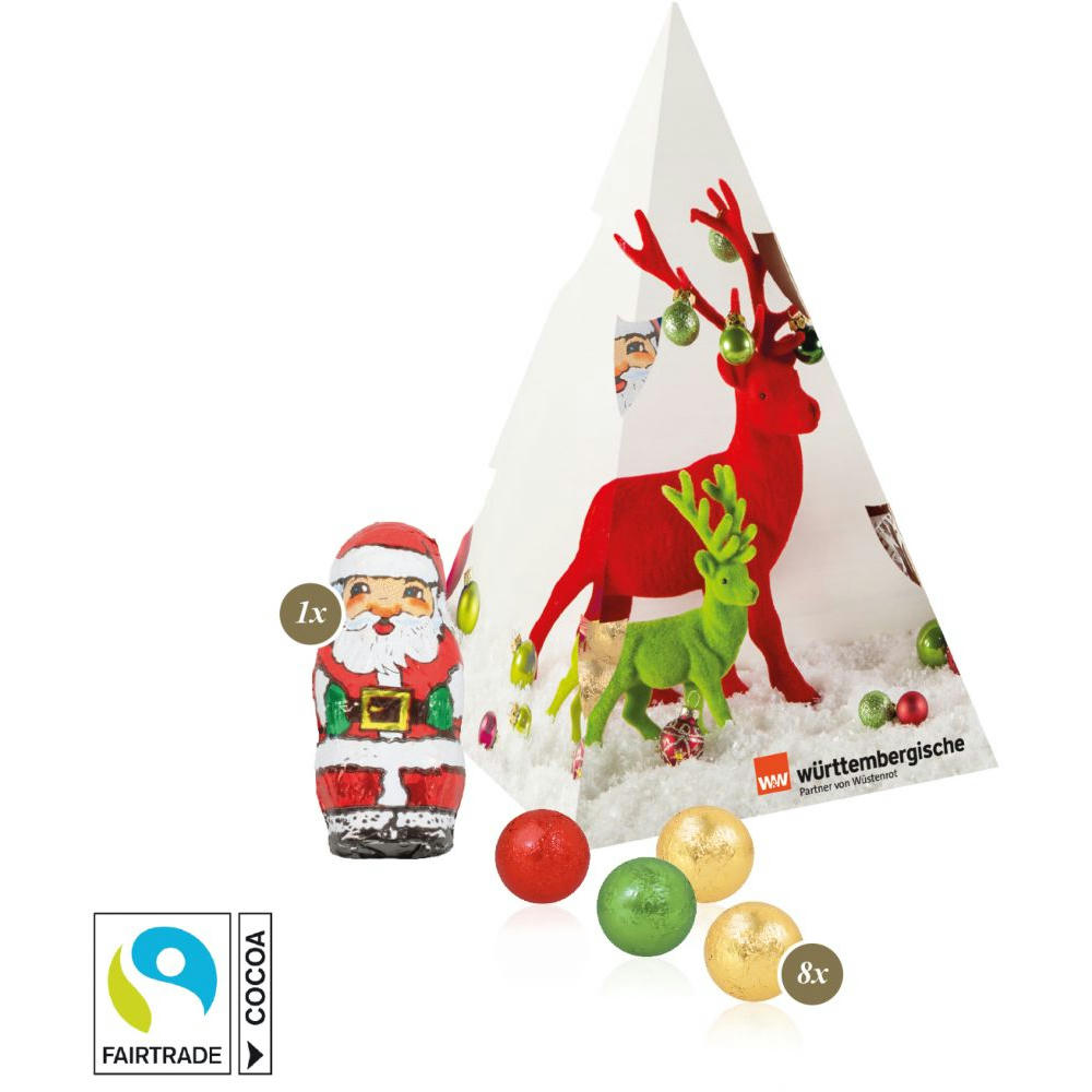 Präsent "Weihnachtsbaum" mit Fairtrade® Schokolade