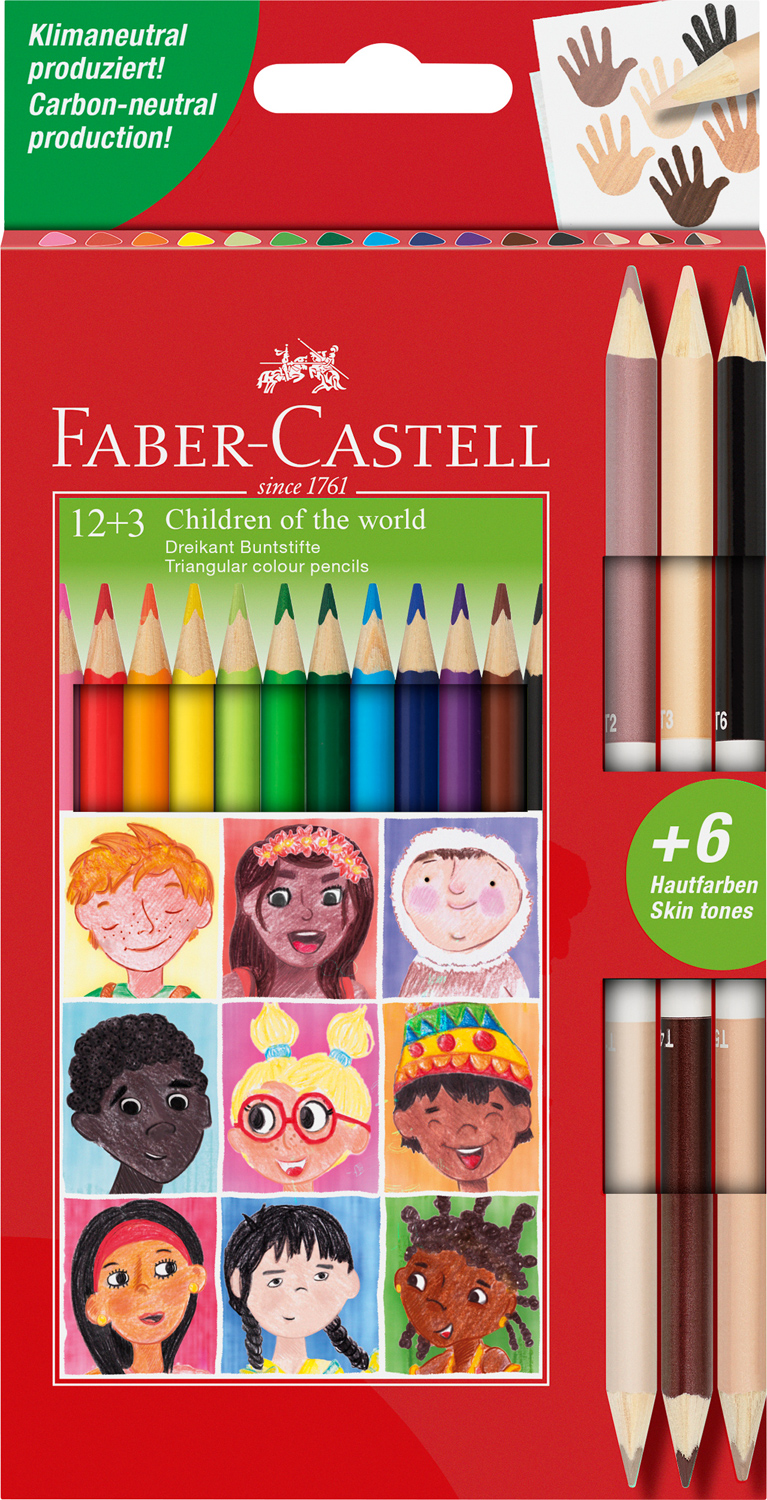 FABER-CASTELL Buntstifteset "Children of the World 12+3"