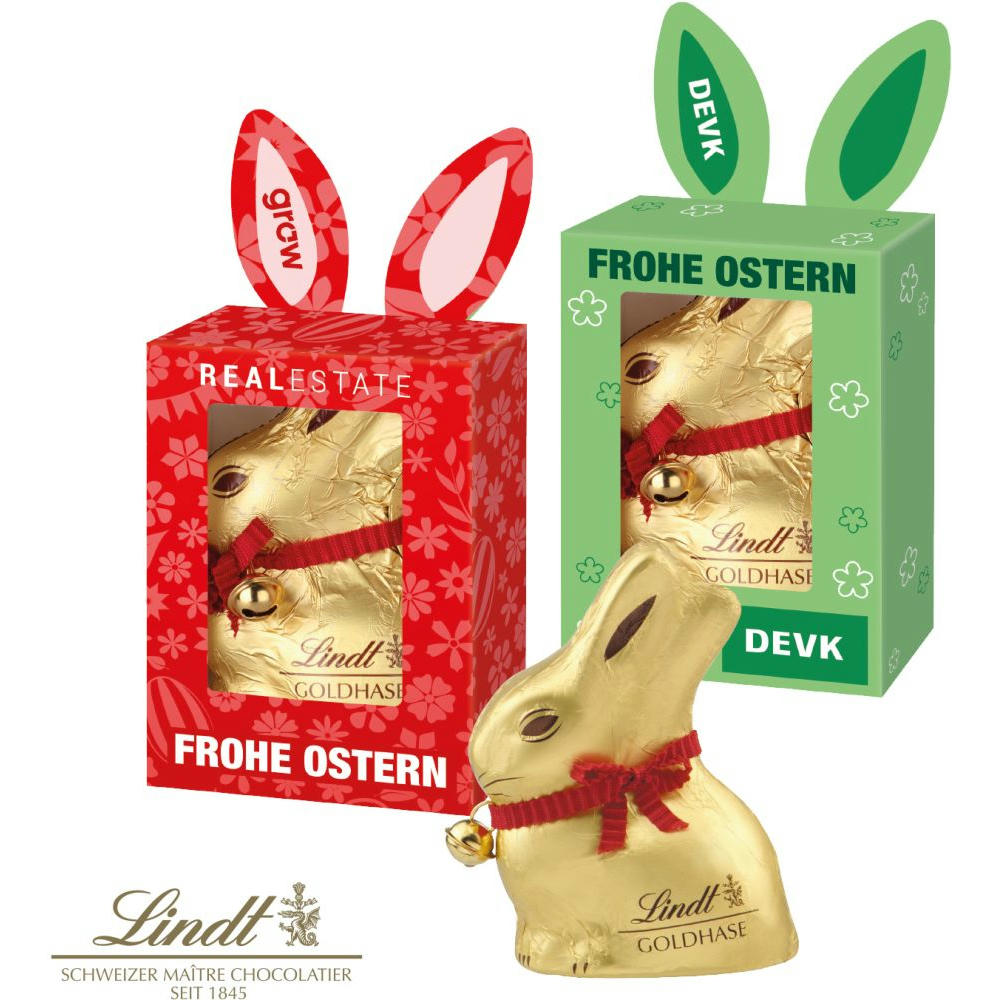 Lindt Goldhase in Werbekartonage, 50 g