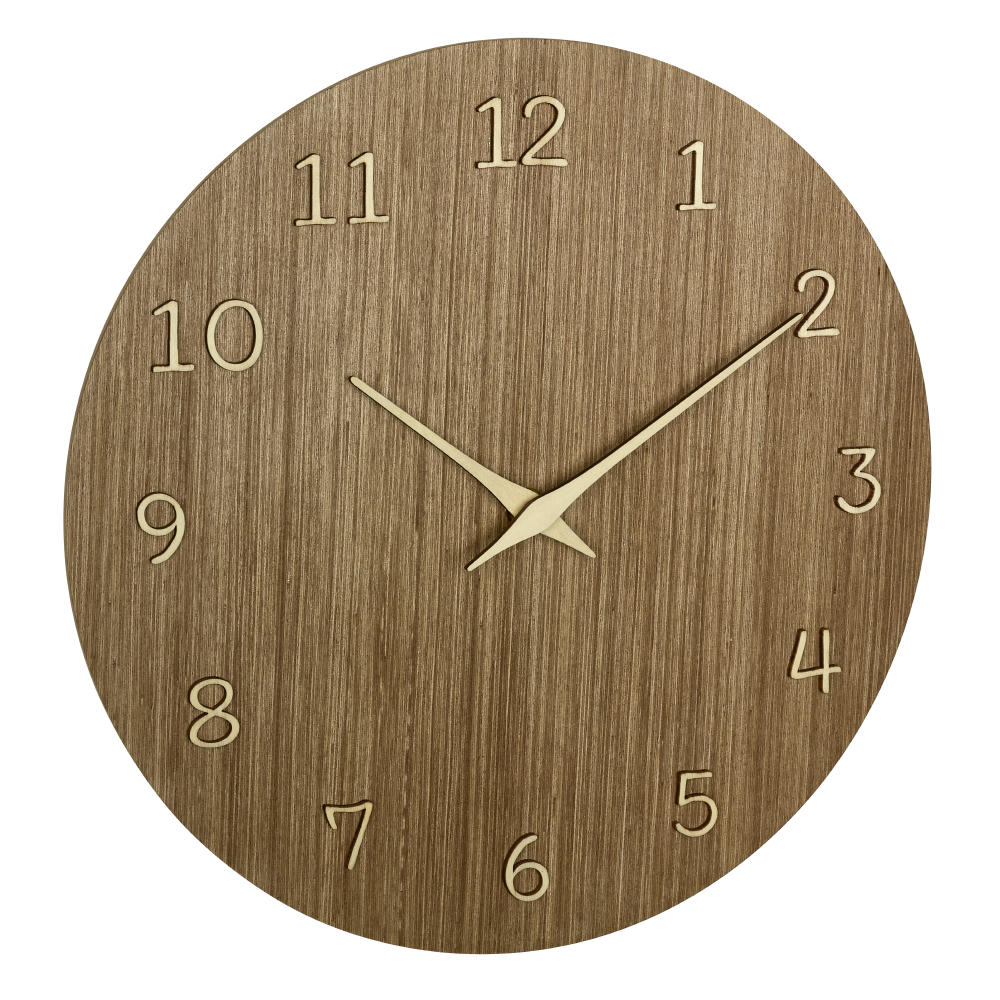 Analoge Wanduhr aus Holz