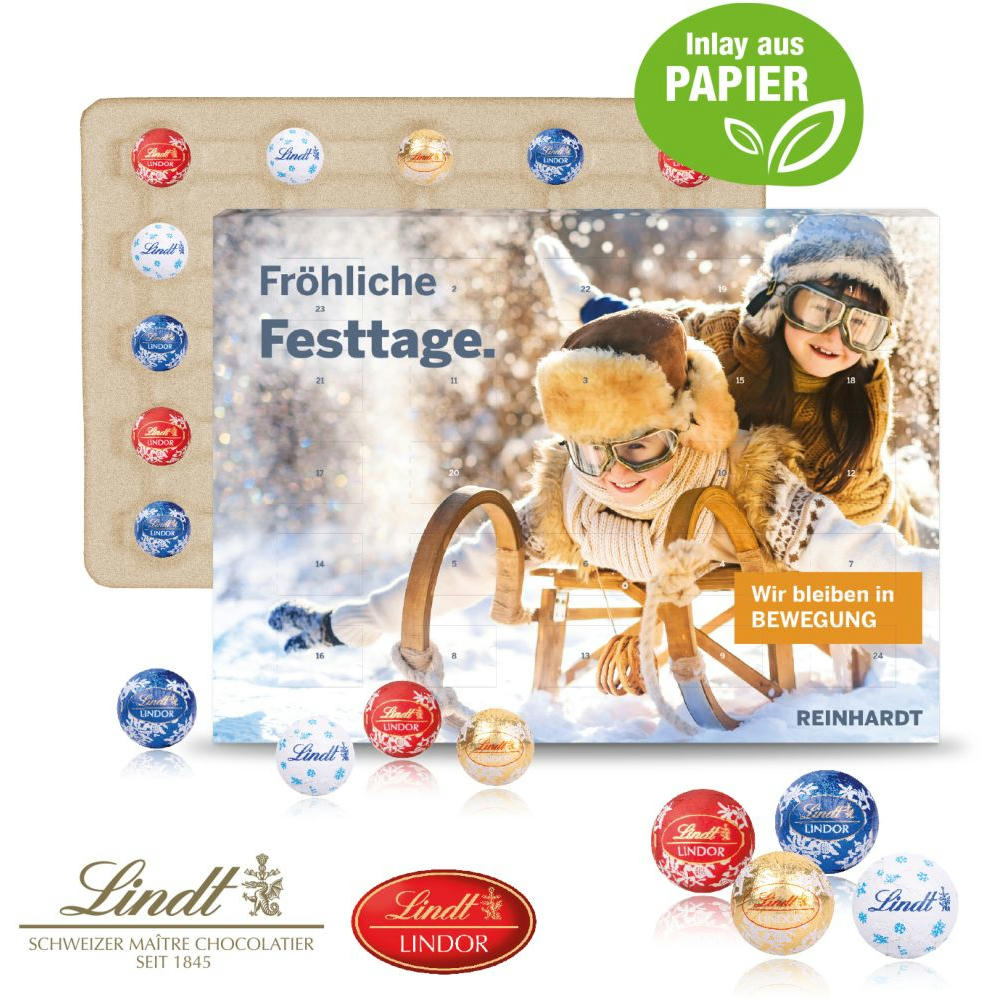 Wand-Adventskalender Lindt "Gourmet Edition", Inlay aus Papier