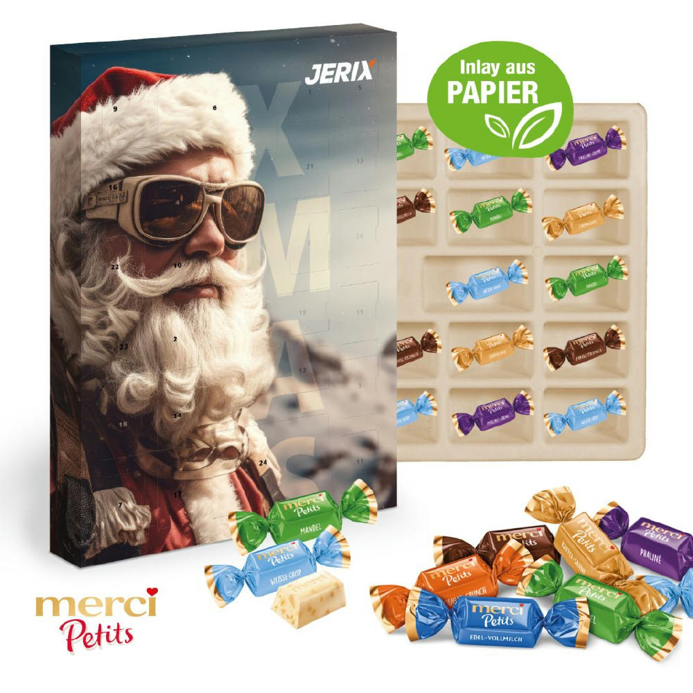 Adventskalender mit Merci Petits, Inlay aus Papier